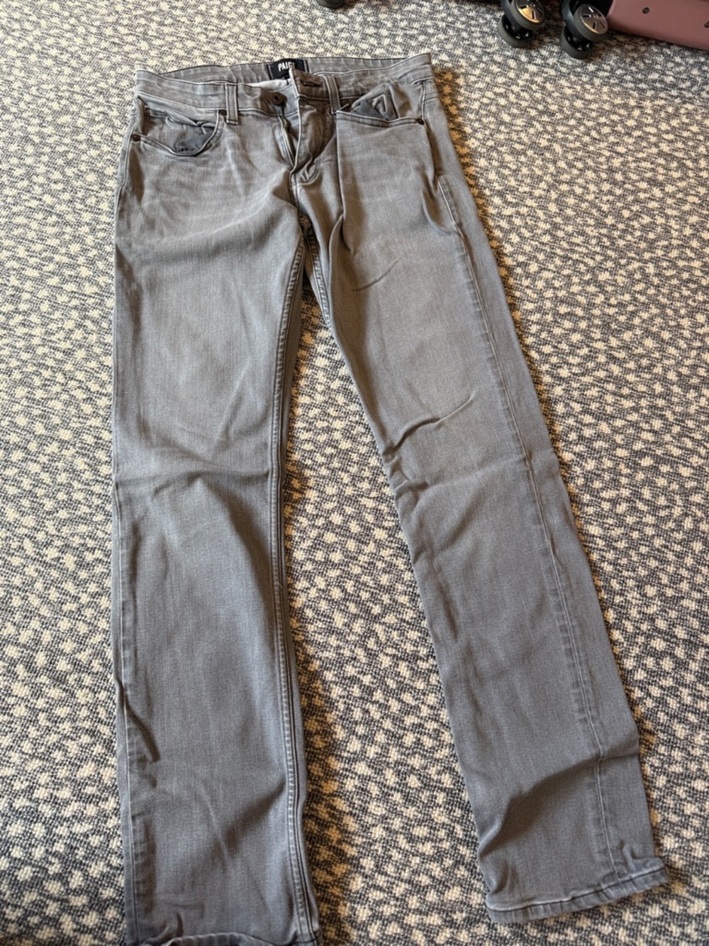 PAIGE Men's Gray Straight Jeans